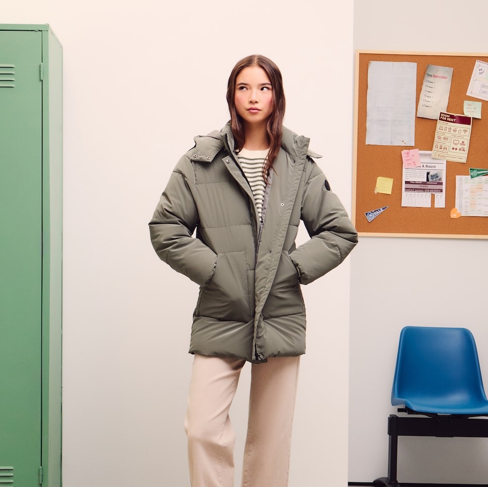 Abrigo acolchado verde Green Coast