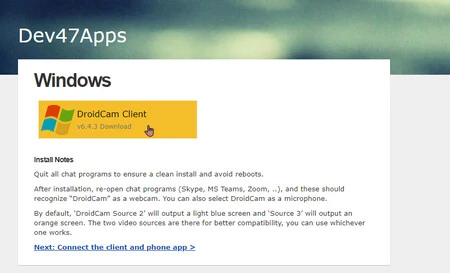 Descargar Droidcam Windows