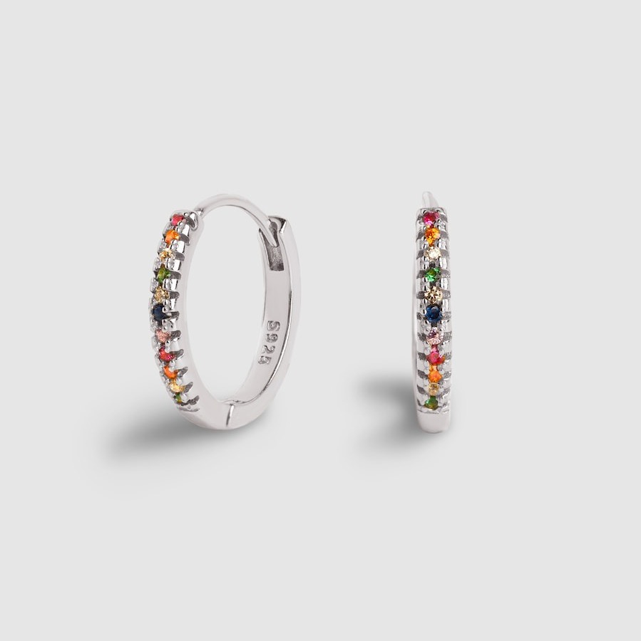 Pendientes de plata multicolor Singularu