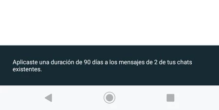 WhatsApp は選択したチャットに一時的な調整を適用します