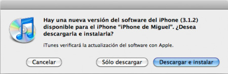 Actualización de software: iPhone OS 3.1.2