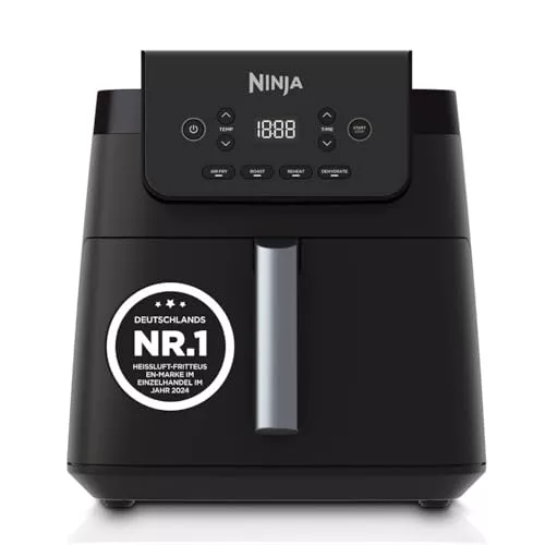 Ninja, Freidora de Aire, 6,2L, Cajón Familiar, Antiadherente, Negro