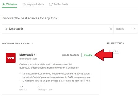 Feedly Motorpasion Follow 