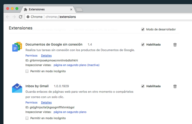 Extensiones Chrome Macos