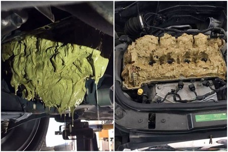 Parece cine gore, pero este es el asqueroso resultado de echar líquido de los limpias en el motor de tu coche