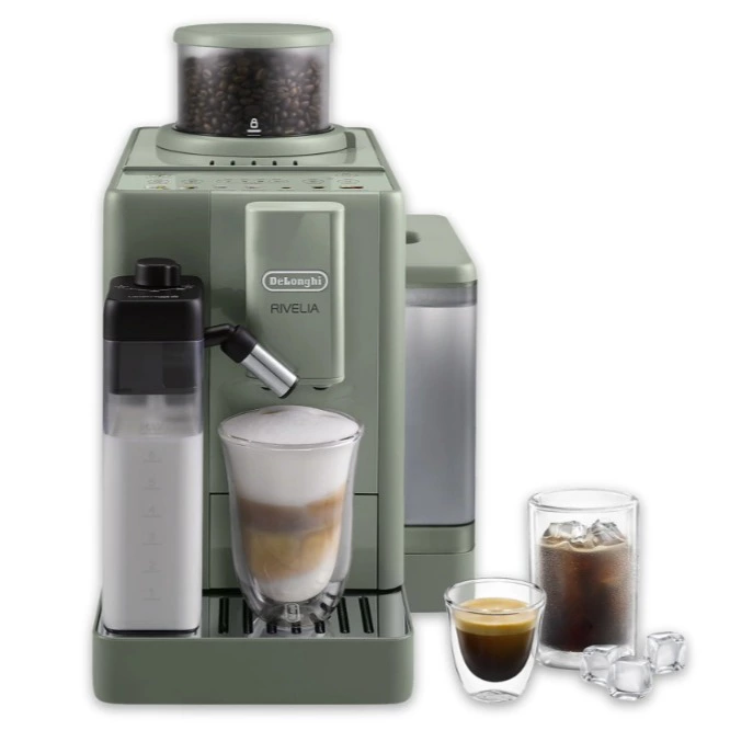 Cafetera superautomática - De'Longhi Rivelia EXAM420.55.GR, 1450 W, 15 bar, Molinillo integrado