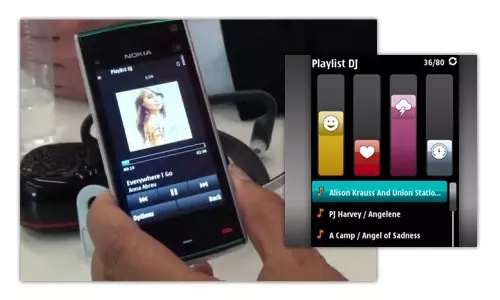 Playlist DJ, demostración en un Nokia X6