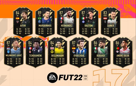 FIFA 22. TOTW: Equipo de la Semana 17, del 12 al 19 de enero de 2022