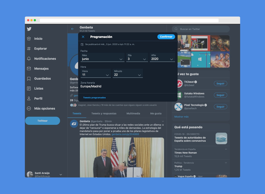Ya puedes programar tweets y guardar borradores desde la web