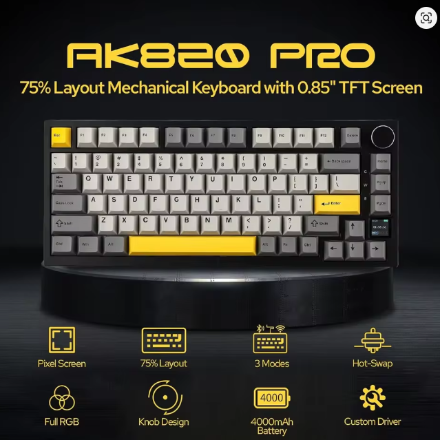 Teclado Mecânico, Ajazz AK820/AK820Pro