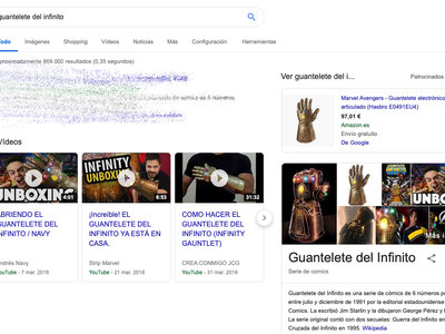 El chasquido del Guantelete del Infinito de Thanos ahora permite eliminar la mitad de los resultados de Google