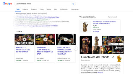 El chasquido del Guantelete del Infinito de Thanos ahora permite eliminar la mitad de los resultados de Google