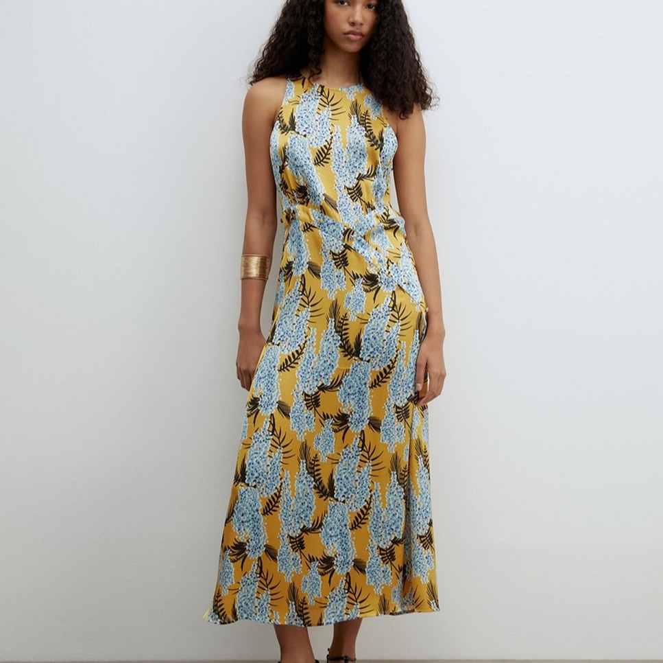 Sfera - Vestido halter botones.