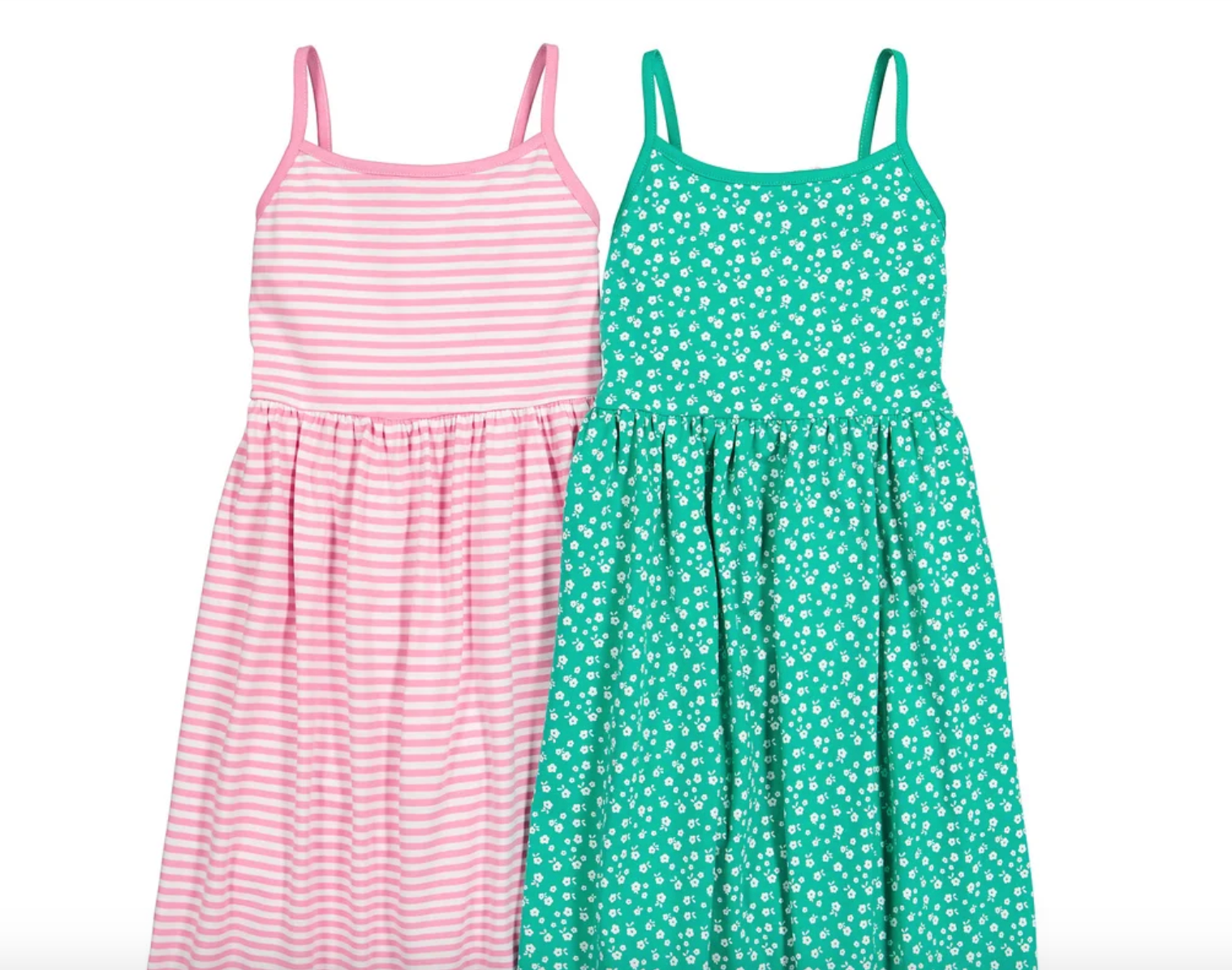 Lote de 2 vestidos de tirantes finos con rayas