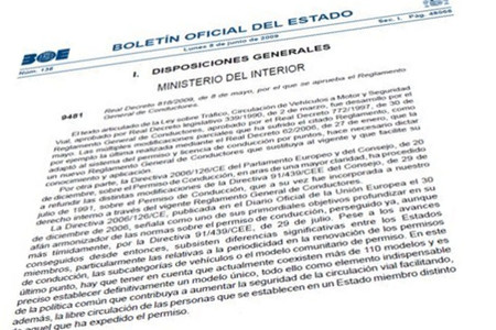 BOE, reforma legal de Tráfico y Seguridad Vial