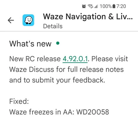 Wazeの変更ログ。 Redditからの画像