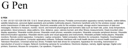 G Pen Trademark