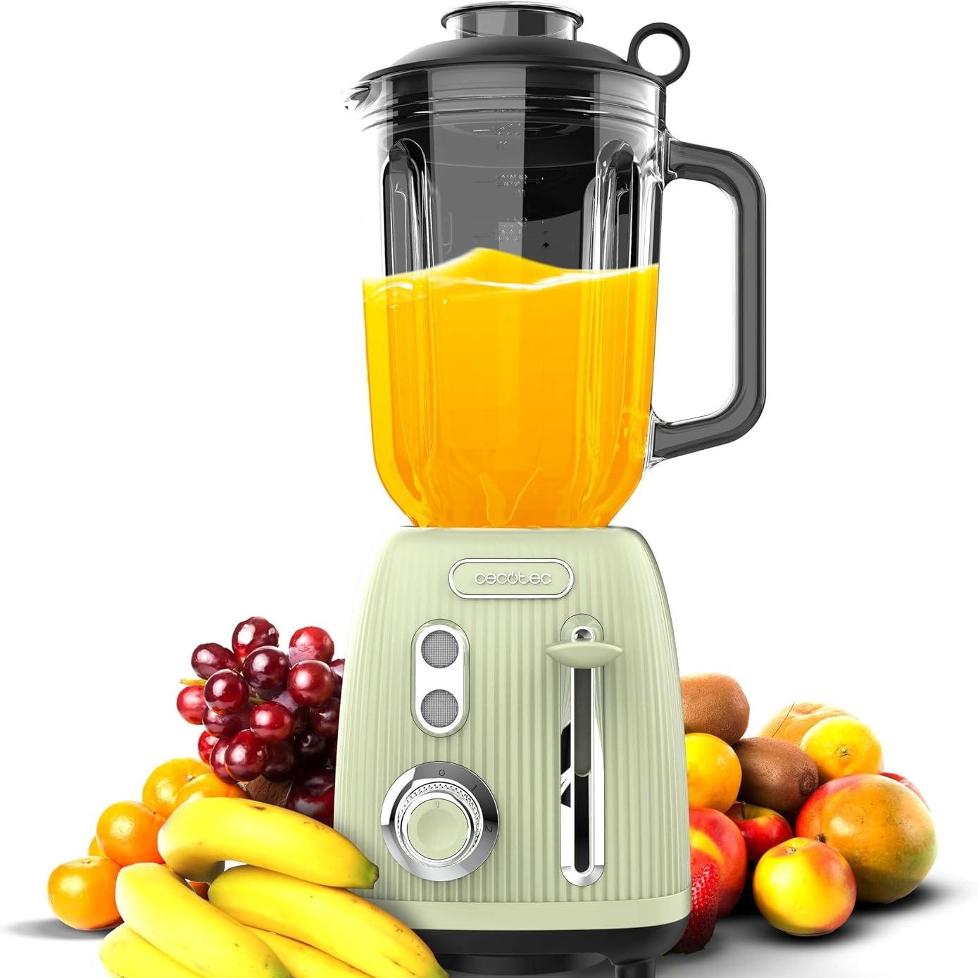 Cecotec Batidora de Vaso Retro Power Black Titanium RetroGreen