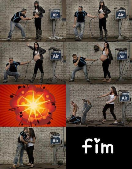 Divertido montaje fotográfico del embarazo: eso sí que es explotar