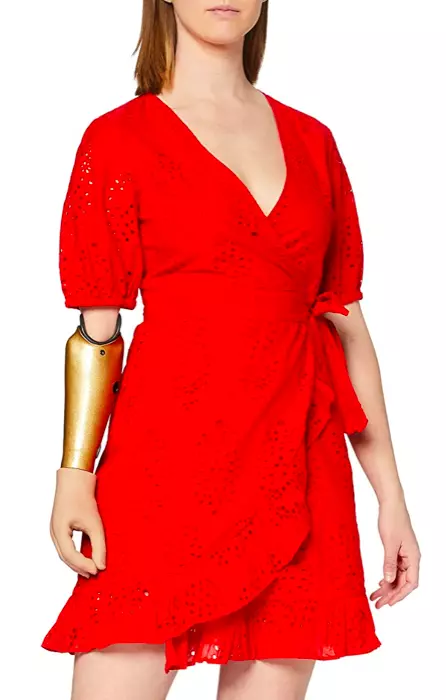 Vestido Rojo Cruzado Amazon