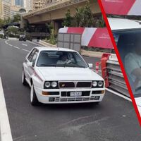 Fernando Alonso ya se está pasando el juego: mientras tú te preocupas por la etiqueta de tu coche él se pasea por Mónaco con uno de los Lancia más brutos y difíciles de conducir de la historia