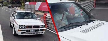 Fernando Alonso ya se está pasando el juego: mientras tú te preocupas por la etiqueta de tu coche él se pasea por Mónaco con uno de los Lancia más brutos y difíciles de conducir de la historia