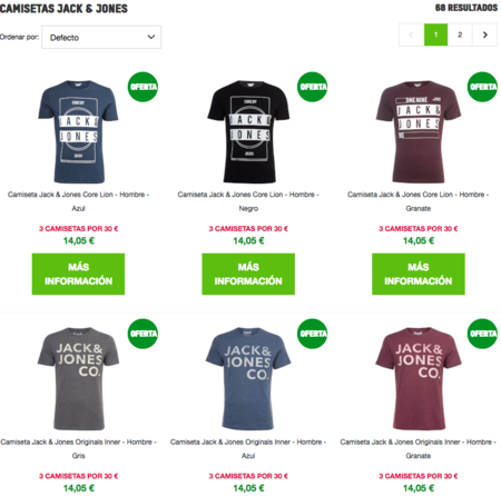 Compra múltiple en Zavvi: 3 camisetas Jack&Jones por 30 euros
