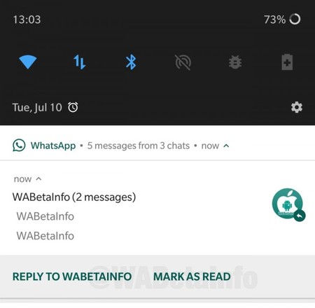 WhatsApp permitirá marcar un mensaje como leído desde la barra de notificaciones