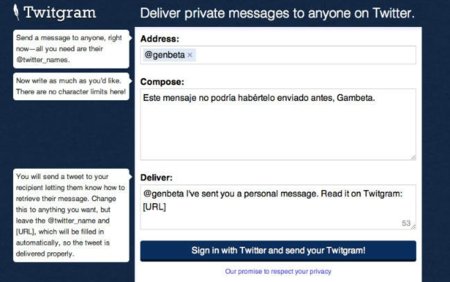 Twitgram, envía mensajes directos a cualquier usuario de Twitter o a grupos de ellos