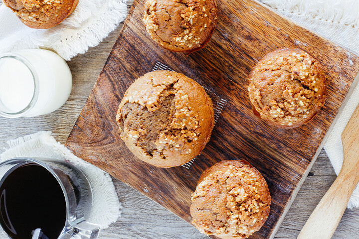 Muffins de chocolate y café. Receta fácil para el desayuno, cena o postre