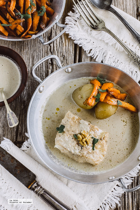 Filetes de Huachinango en salsa de nuez. Receta saludable