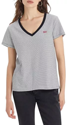 Levi's Perfect V-Neck, Mujer, Annalise Stripe Cloud Dancer, XL