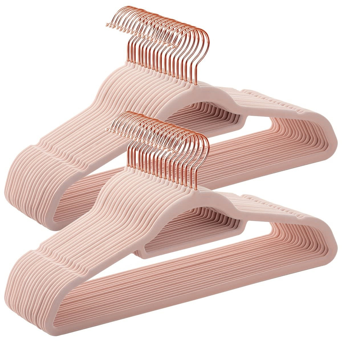 Calicosy
Juego de 50 perchas de terciopelo rosa con ganchos giratorio