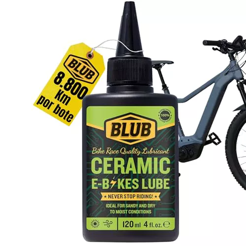 BLUB E-Bike Ceramic Lube 120ml | Grasa Cadena Bicicleta E Bike y Componentes Eléctricos | Kit Bici Eléctrica, Kit Ebike | Aceite Cadena Bicicleta MTB Eléctrica - Cera Bicicleta Cadena