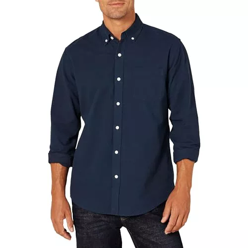 Amazon Essentials Camisa Oxford con Bolsillo de Manga Larga y Ajuste Normal Hombre