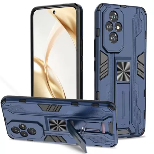 Btstring Funda para Honor 200, Carcasa Protectora Antigolpes con Soporte Reforzado, Case Protectora de Grado Militar- Azul
