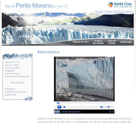 El Glaciar Perito Moreno se rompe en pleno invierno (en vivo)