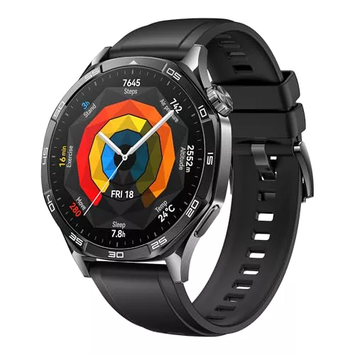 HUAWEI Watch GT 5 46mm Smartwatch, Silueta con Diseño Sofisticado, Nueva Experiencia Running y Ciclismo, Seguimiento de Salud, 14 Días de Duración de la Batería, iOS & Android, Negro