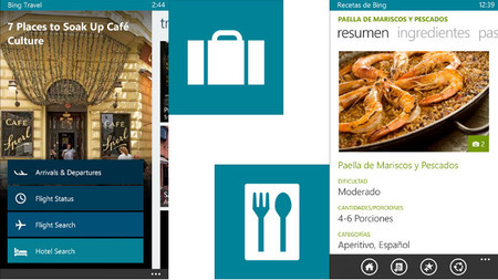 Las aplicaciones de viajes y recetas de Bing ya disponibles para Windows Phone en versión beta
