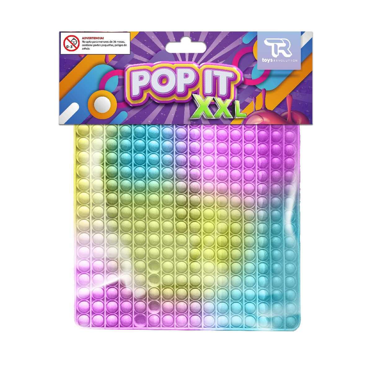 Pop It - Cuadrado pastel XXL (varios colores), juego sensorial para estallar burbujas tamaño XXL.