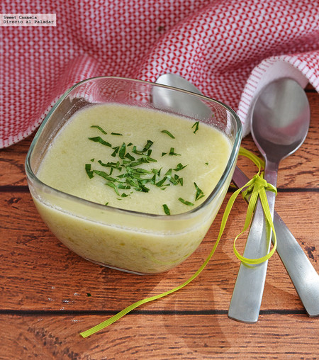 Crema de ejotes con un toque de vainilla. Receta saludable