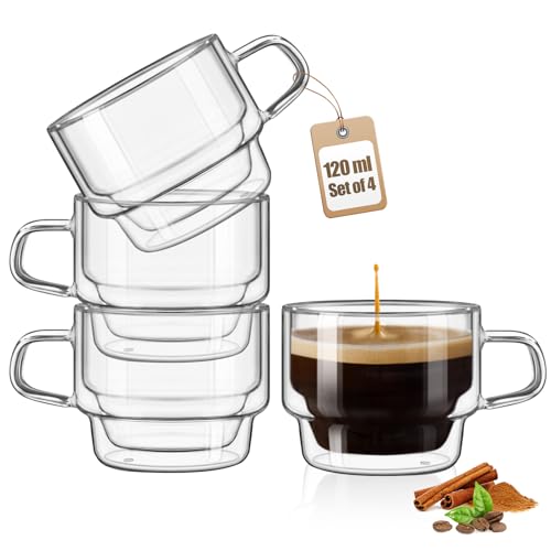 glastal - set de 4 tazas de de cristal