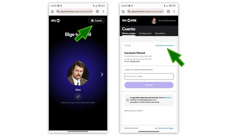 cancelar skyshowtime
