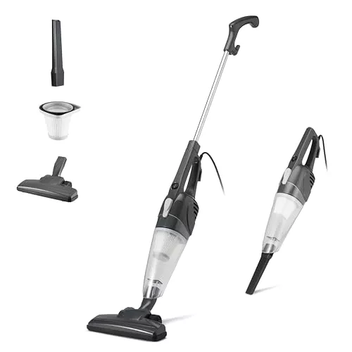 Amazon Basics Aspirador de barra, dispositivo 2 en 1 con cable, motor ECO, filtro Reemplazable, bajo peso, Negro