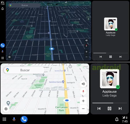 Android Auto の Coolwalk には、水平メニューと垂直メニュー (Rails) の 2 つの形式があります。まだ利用できません
