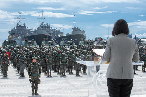 President Of Taiwan Tsai Ing Wen Reviews A Marine Corps Battalion In Kaohsiung In July 2020