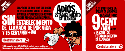 Nueva tarifa de Pepephone sin establecimiento