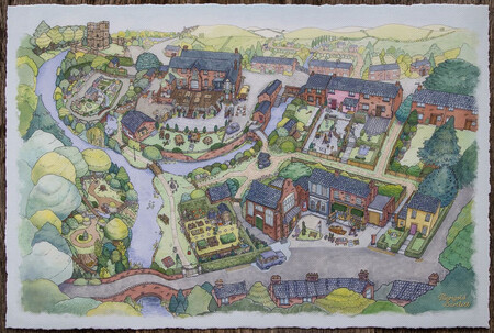 Este cuadro de Untitled Goose Game es un mapa precioso que tiene todos los números para aparecer en mi carta a los Reyes Magos