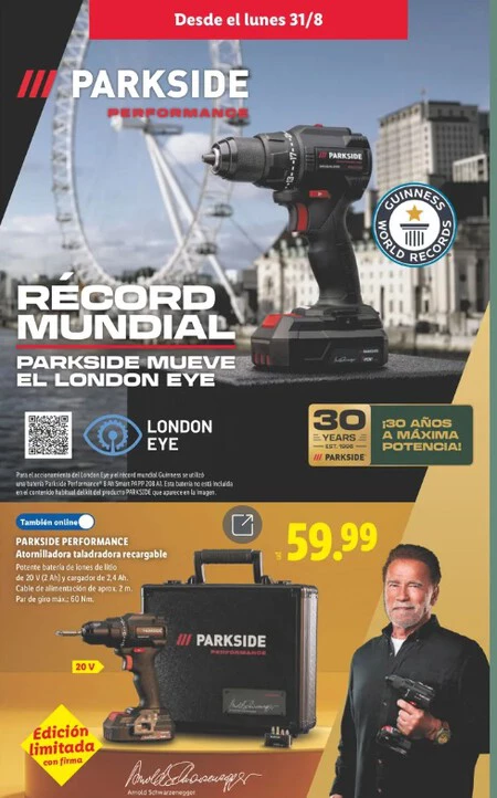Atornillador Taladrador Folleto Lidl Edicion Limitada Arnold Schwarzenegger