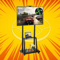 Este soporte metálico para TV, tiene espacio para tu consola o barra de sonido, se mueve y aún así cuesta solo 890 pesos 